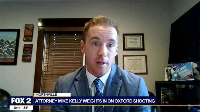 Attorney Mike Kelly is being interviewed by Fox 2 Detroit regarding the Oxford Highschool Shooting